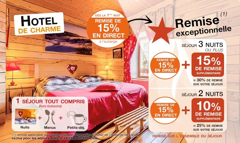 Séjour en demi-pension&nbsp;: -30% de remise&nbsp;!