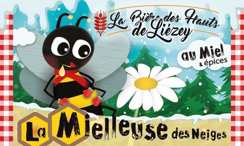 Etiquette de la bière La Mielleuse des Neiges, au Miel et épices