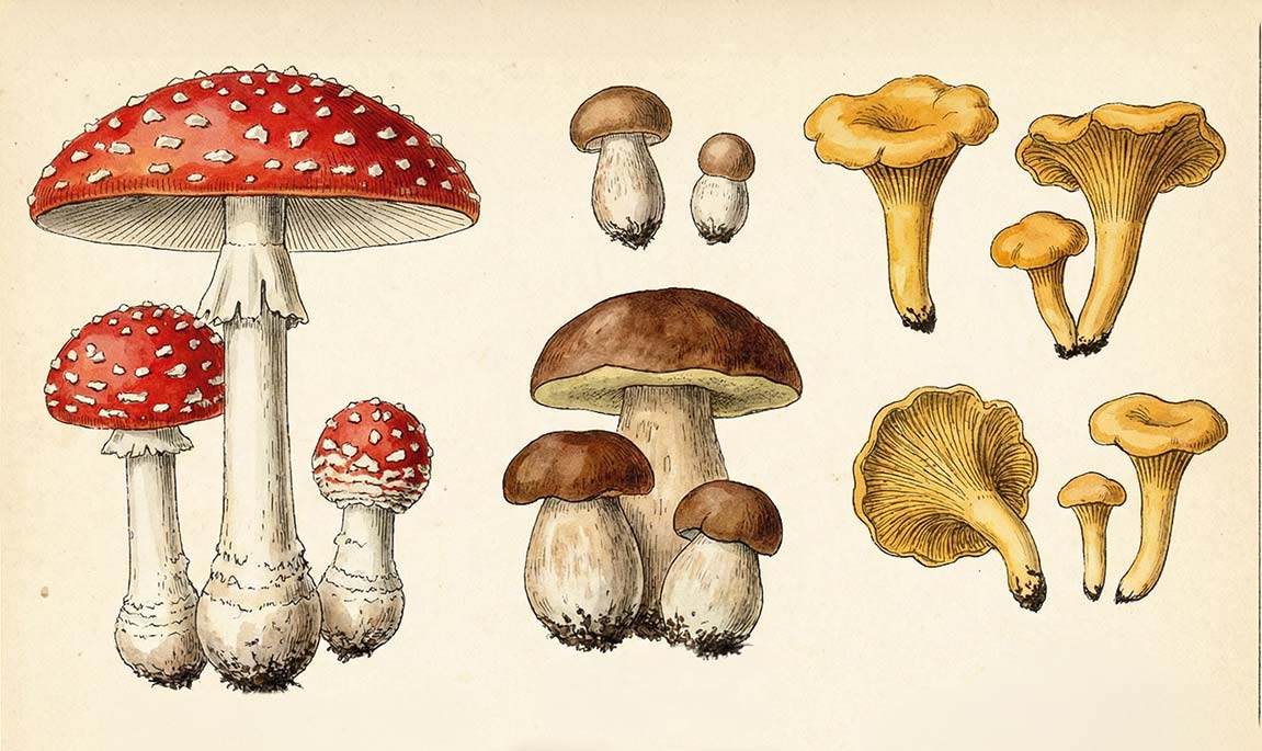 Dessin de champignon divers