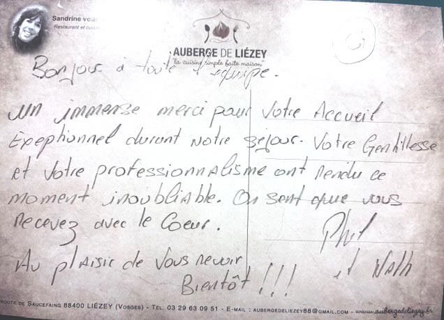 Bonjour à toute l'équipe. Un immense merci pour votre accueil exceptionnel durant notre séjour. Votre gentillesse et votre professionnalisme ont rendu ce moment inoubliable. On sent que vous recevez avec le cœur. Au plaisir de vous revoir bientôt. Phil et Nath.