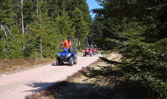 Randonnée avec moniteur en quad dans forêt vosgienne