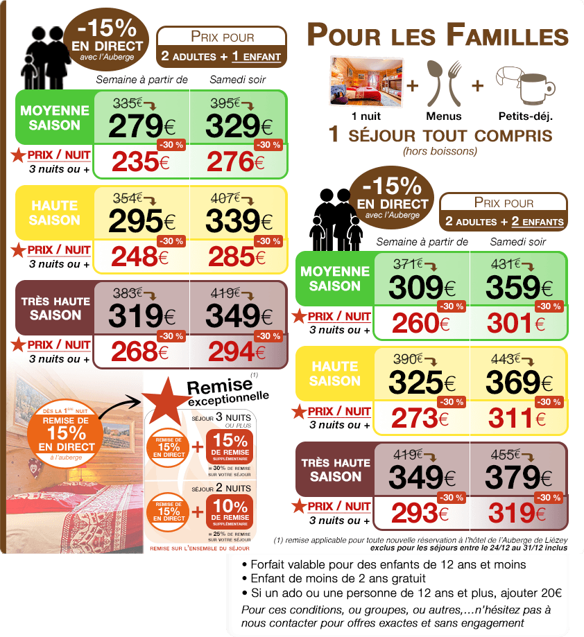 Remise de 15% en direct avec l’Auberge tout compris