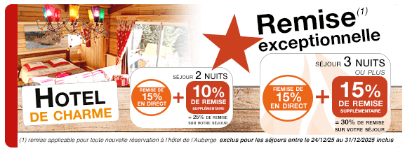 Remise jusqu’à 30% sur votre séjour